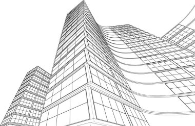 Mimari sanat konseptinde soyut çizgiler, minimum geometrik şekiller.