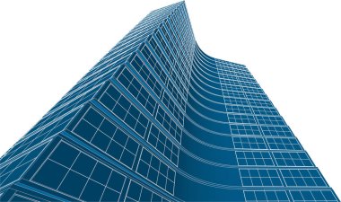 Modern ofis binası 3 boyutlu illüstrasyon