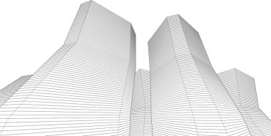 Mimari sanat konseptinde soyut çizgiler, minimum geometrik şekiller.