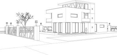 Bir mimarinin 3 boyutlu canlandırması