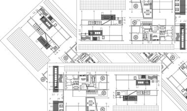 mimari çizimler 3 d illüstrasyon - illüstrasyon