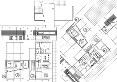 ev planı, çizim, vektör illüstrasyonu