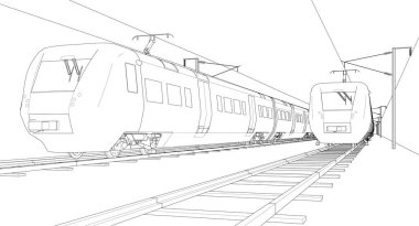 Trenin çizgi çizimi