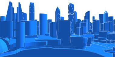 3d mimari projesi, vektör illüstrasyonu