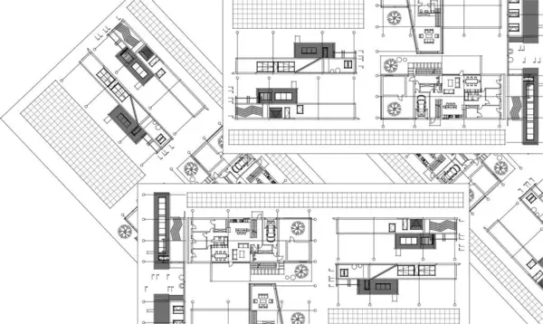 mimari çizimler 3 d illüstrasyon - illüstrasyon