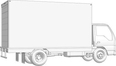 Metin için boş alanı olan beyaz kamyon.