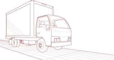 kargo kamyonu. Teslimat. vektör illüstrasyonu.