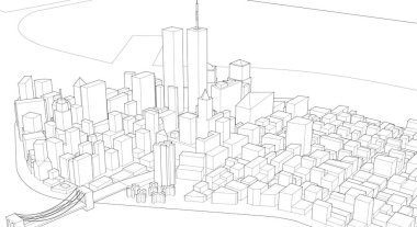 3d mimari sanat, vektör illüstrasyonu