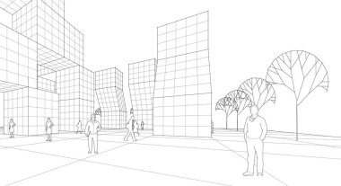 3D tasarım - şehir binaları