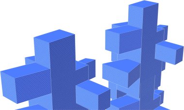 3 boyutlu küp, vektör illüstrasyonu.