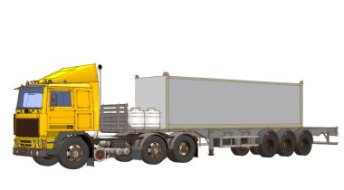 Beyaz arka planda modern römork