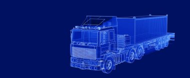 Siyah zemin üzerinde çizilmiş çizgileri olan çizilmiş bir nesnenin 3 boyutlu görüntülenmesi