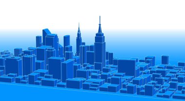 soyut 3D şehir, 3D görüntüleme.