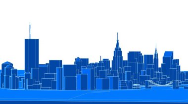 Şehir mimarisi ve binalarının 3 boyutlu çizimi