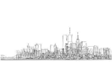 Moskova 'nın panorama şehir manzarası