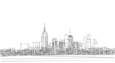 New York şehrinin silueti. vektör illüstrasyonu