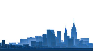 3D illüstrasyon - şehir - 3D illüstrasyon