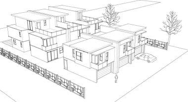 Mimarlık binası 3d illüstrasyon