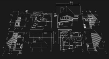 ev konsepti çizimi 3 boyutlu illüstrasyon