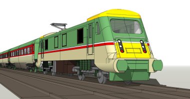 Bir trenin 3 boyutlu görüntüsü