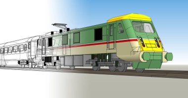 Bir trenin 3cg canlandırması