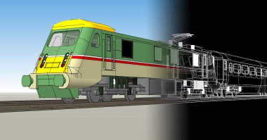 Trenin 3 boyutlu görüntüsü.