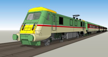 Bir trenin 3cg canlandırması