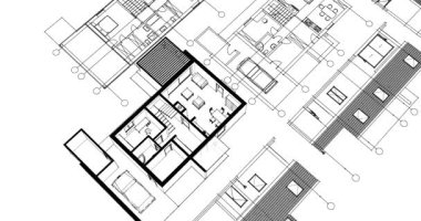 ev planı çizimi 3 boyutlu illüstrasyon