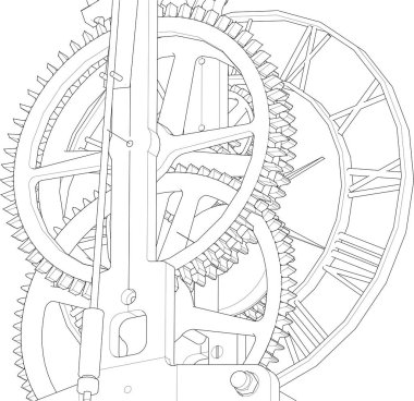 Beyaz arkaplanda mekanik vitesler