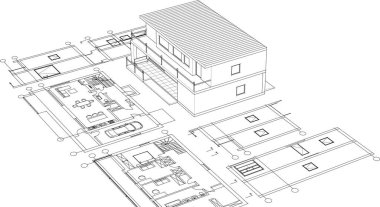 ev inşa konsepti 3 boyutlu oluşturma
