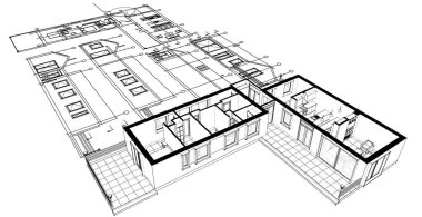 ev planı çizimi 3 boyutlu illüstrasyon