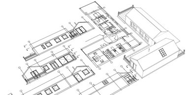 house building sketch 3 d illustration