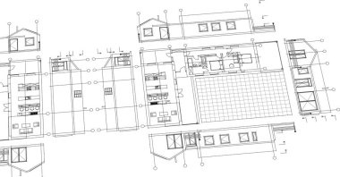 house building sketch 3 d illustration
