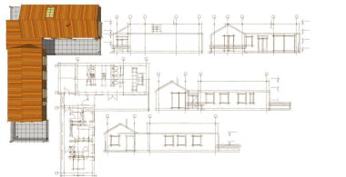 ev konsepti mimari taslak 3 d illüstrasyon