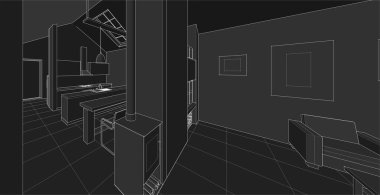 soyut mimari duvar kağıdı tasarımı, dijital konsept arkaplan