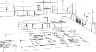 3D mimari proje, dijital duvar kağıdı