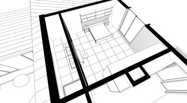 İç tasarımın çizimi