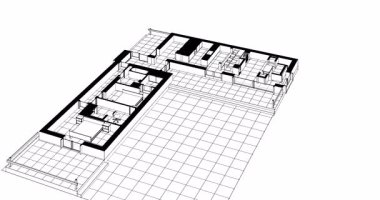 modern house architectural sketch 3 d illustration