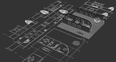 3d mimari projesi, dijital illüstrasyon