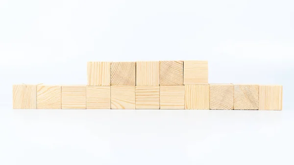 Dřevěné Kostky Pro Kopírování Mezery Pro Text Izolovaný Bílém Pozadí — Stock fotografie