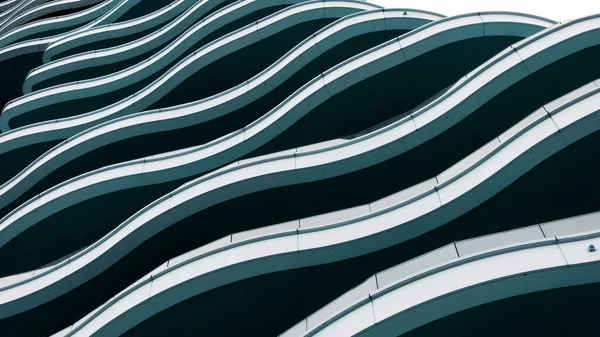 Edificio Moderno Con Esterno Forma Onda Architettura Moderna Del Futuro — Foto Stock
