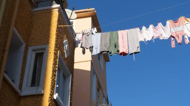 Balat district in Istanbul Turkey. Colorful houses in Balat. historic streets in Istanbul.