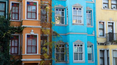Balat district in Istanbul Turkey. Colorful houses in Balat. historic streets in Istanbul.