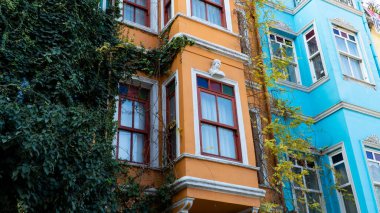 Balat district in Istanbul Turkey. Colorful houses in Balat. historic streets in Istanbul.