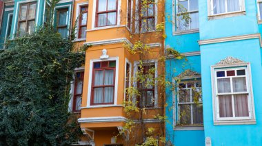 Balat district in Istanbul Turkey. Colorful houses in Balat. historic streets in Istanbul.