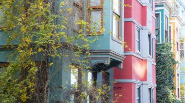 Balat district in Istanbul Turkey. Colorful houses in Balat. historic streets in Istanbul.