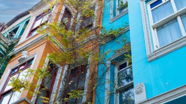 Balat district in Istanbul Turkey. Colorful houses in Balat. historic streets in Istanbul.