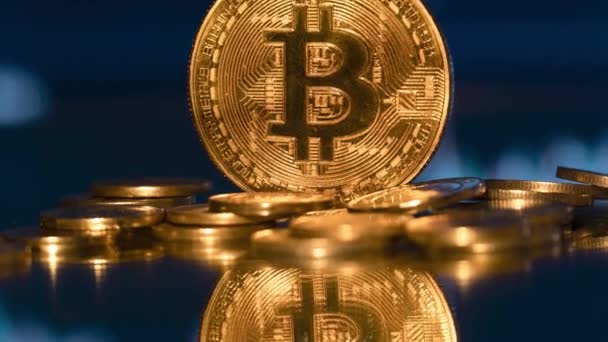 Bitcoin Bitcoin Chart Cryptocurrency Trading Bitcoin Background — Vídeo de stock