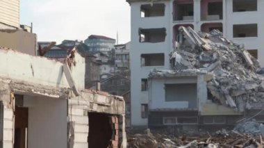 Earthquake in Turkey. Ruined houses after a massive earthquake in Turkey. 7.8 magnitude quake effected 10 cities and millions of people.