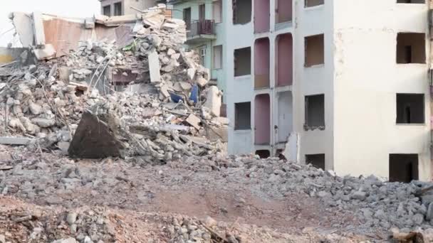 Türkiye Deprem Türkiye Büyük Bir Deprem Sonrasında Yıkılmış Evler Şiddetindeki — Stok video